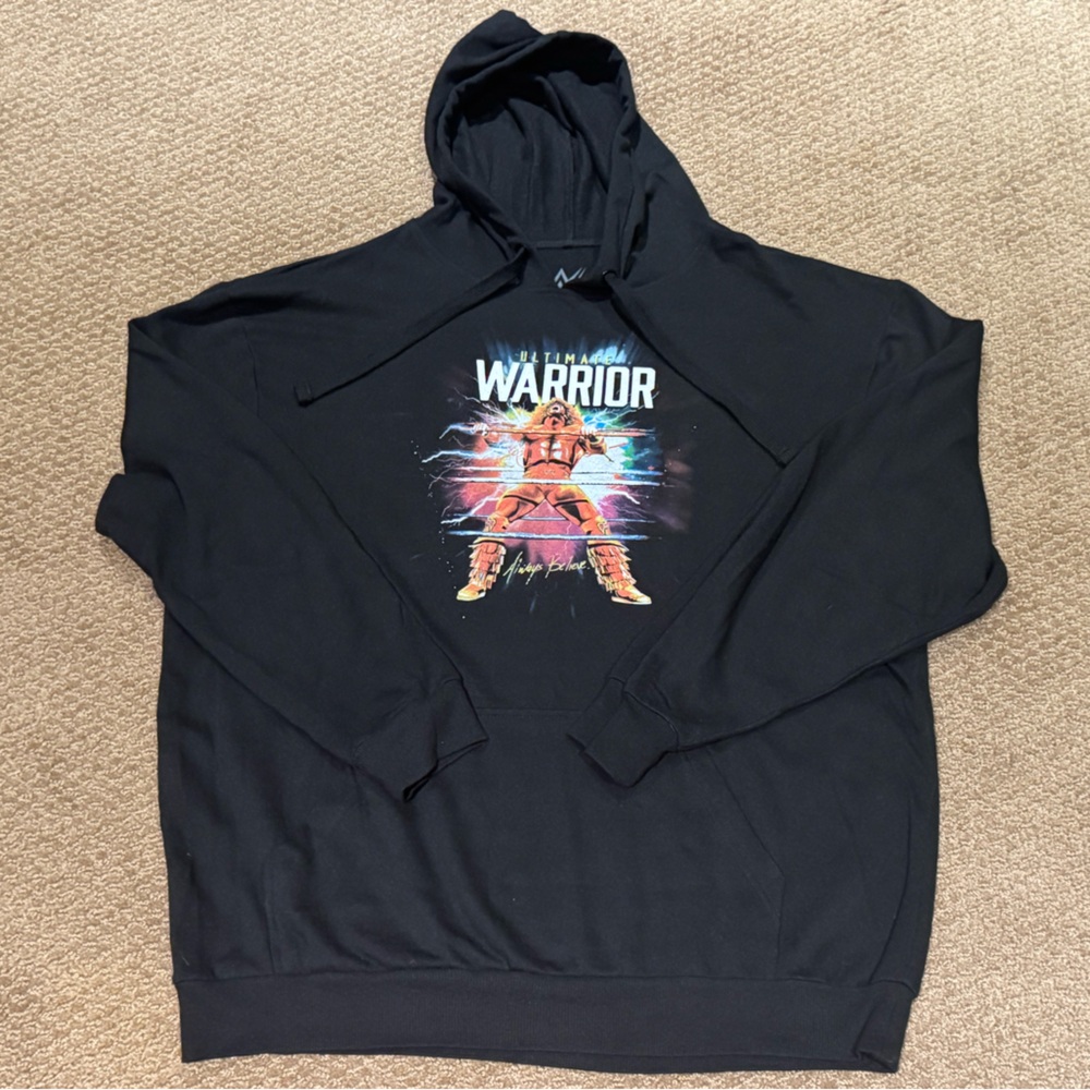 WWE Warrior Adult Black Hoodie (never worn new)